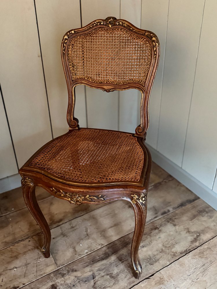 Pair of Louis XV chairs dating from the 19th century with wickerwork