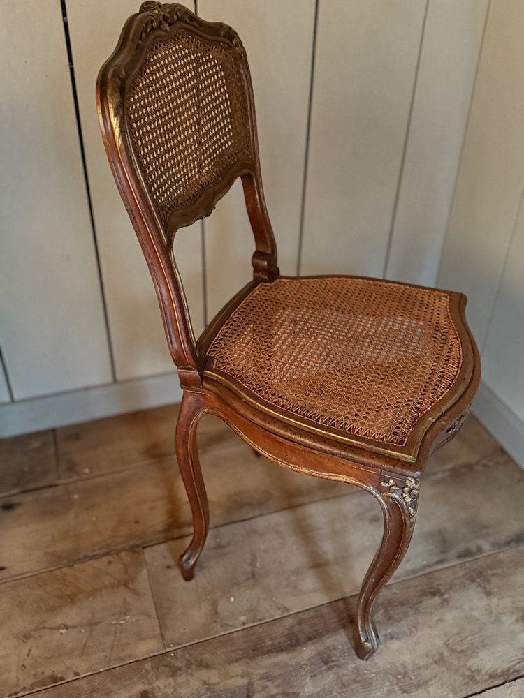 Pair of Louis XV chairs dating from the 19th century with wickerwork