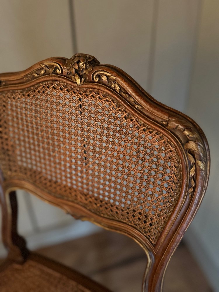 Pair of Louis XV chairs dating from the 19th century with wickerwork