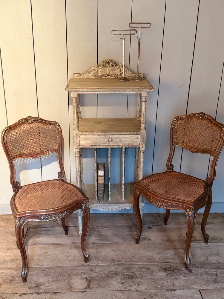 Pair of Louis XV chairs dating from the 19th century with wickerwork