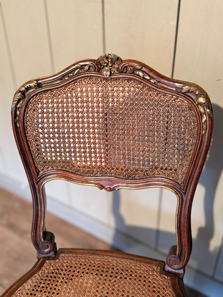 Pair of Louis XV chairs dating from the 19th century with wickerwork