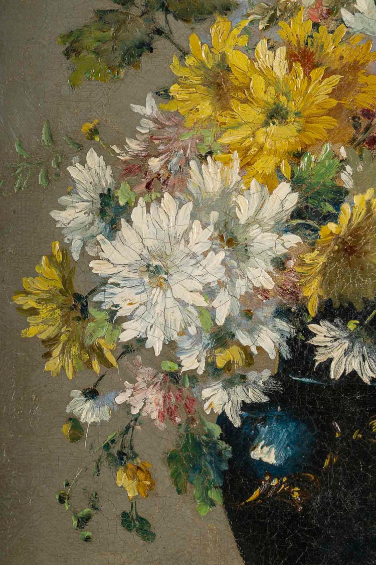 Eugène Henri Cauchois (1850-1911) Bouquet of daisies oil on canvas circa 1890