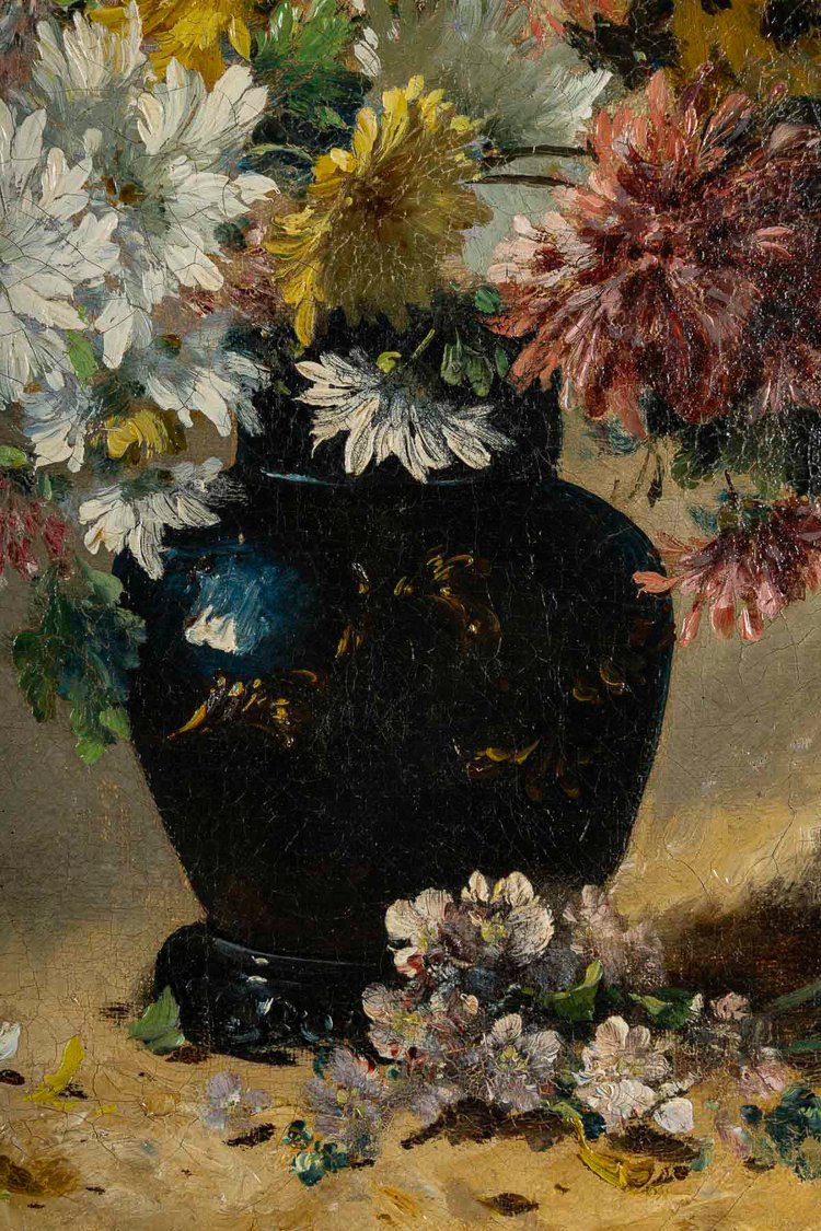 Eugène Henri Cauchois (1850-1911) Bouquet of daisies oil on canvas circa 1890