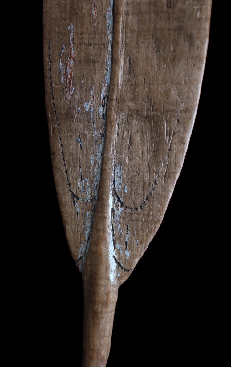 Testa di pagaia, fiume Sepik, Papua Nuova Guinea, arte tribale, arte oceaniana, Oceania