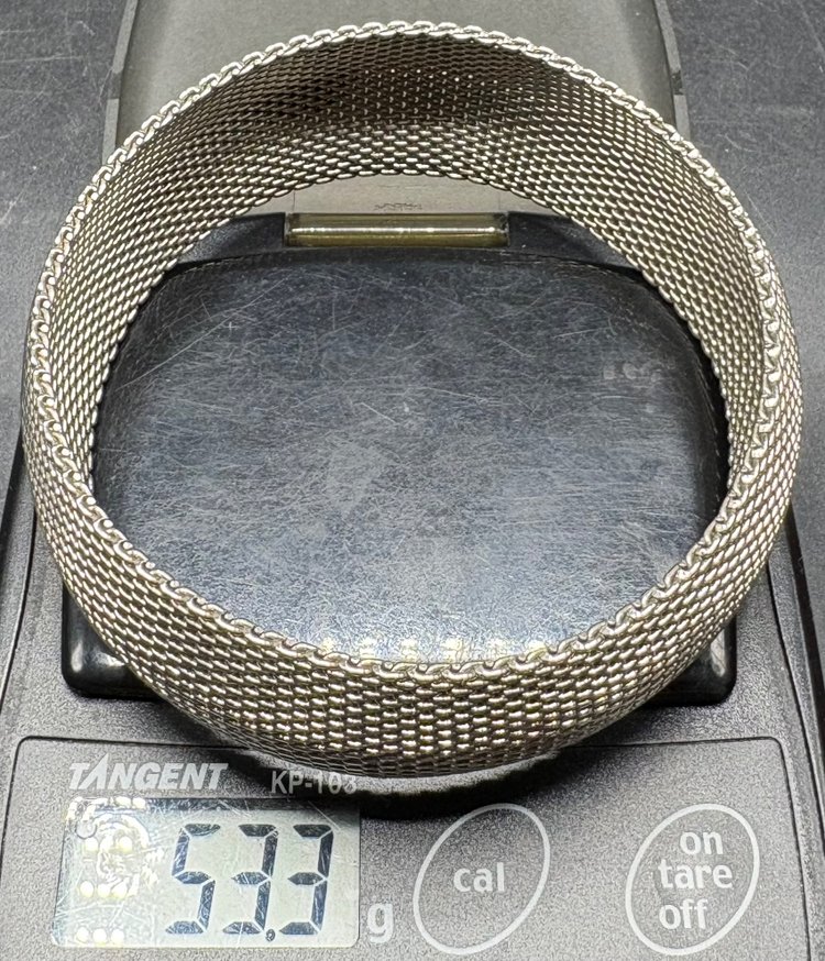 EUROPEAN SILVER-PLATED BRAIDED BANGLE BRACELET FROM THE 1980S