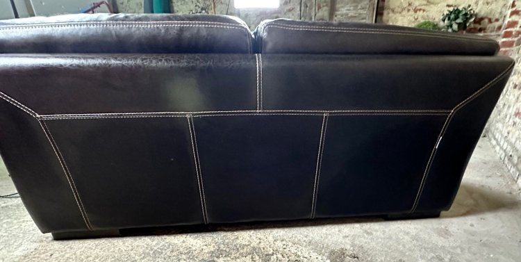 2-Sitzer-Sofa aus Leder in der Farbe Chocolat Roche Bobois 80'S