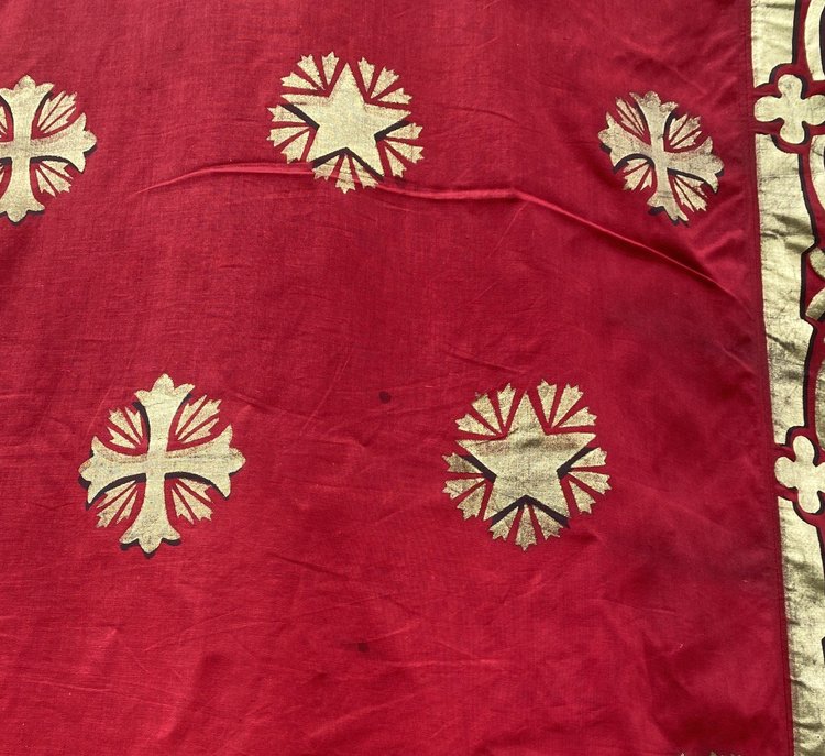 Grand Religious Red and Gold Drape