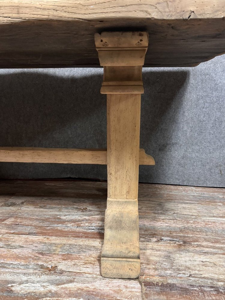 solid wood and marquetry dining table, late 19th century