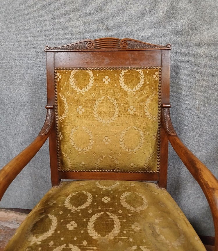 Pair of Empire/Consulat period mahogany armchairs circa 1800.