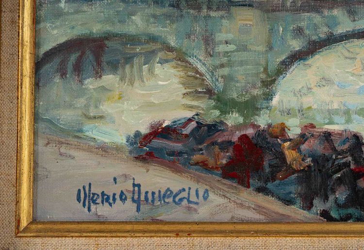 Mério Ameglio (1897-1970) Blick auf Pont-Neuf Öl auf Leinwand um 1950