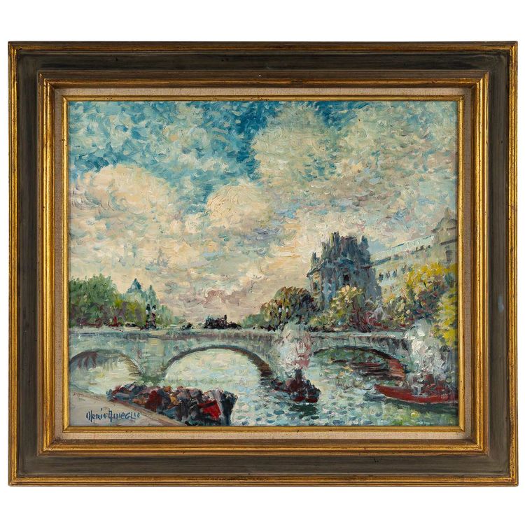 Mério Ameglio (1897-1970) Blick auf Pont-Neuf Öl auf Leinwand um 1950