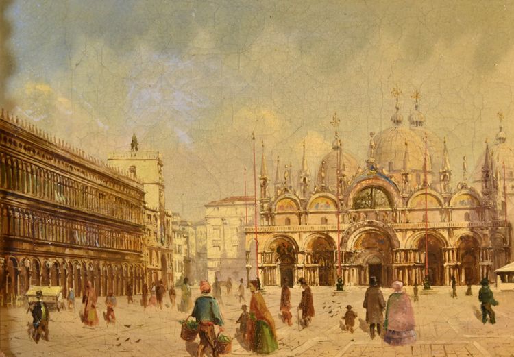 Veduta di Venezia con Piazza San Marco, Pittore vedutista dell'Ottocento