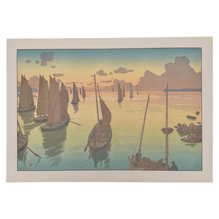 Lithograph by Henri Rivière Le Coucher de Soleil