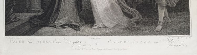 Engraving Caleb and Achsah by James Godby after Henry Singleton Empire Period Etching Biblical Scene