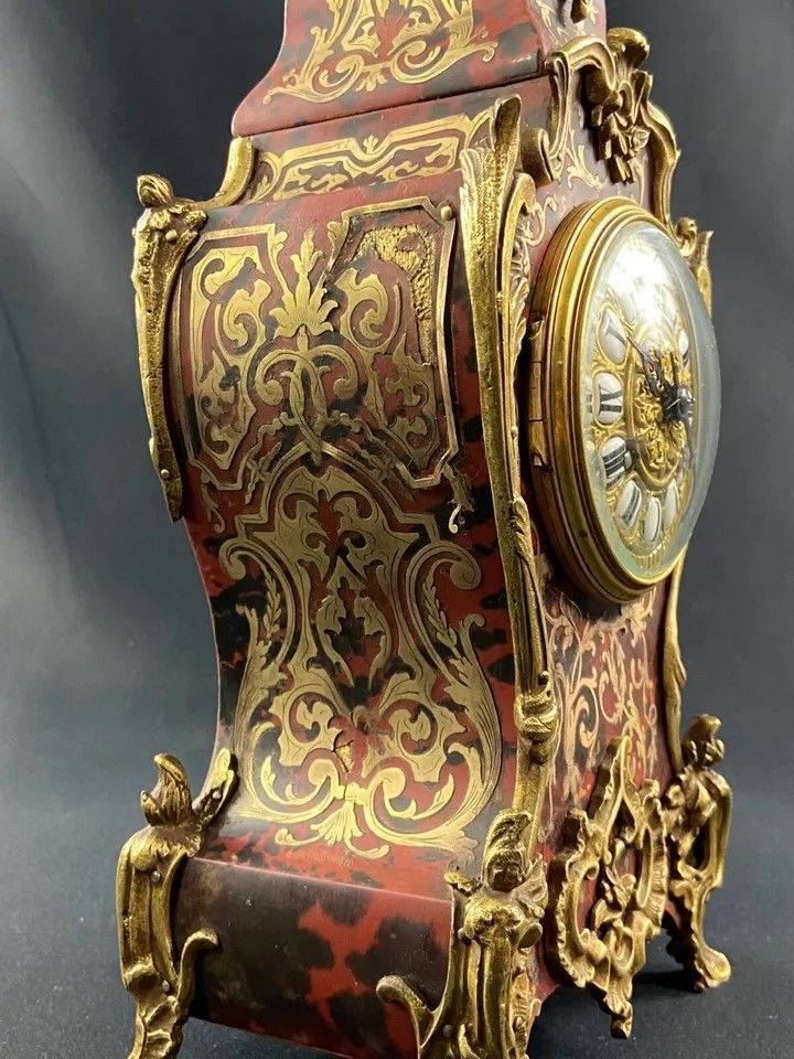 Orologio a cartello in stile Boulle del XIX secolo, periodo Napoleone III