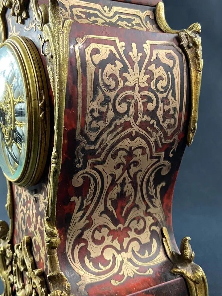 Orologio a cartello in stile Boulle del XIX secolo, periodo Napoleone III