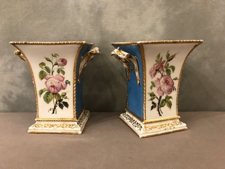 Pair of 19th century Vieux Paris porcelain vases