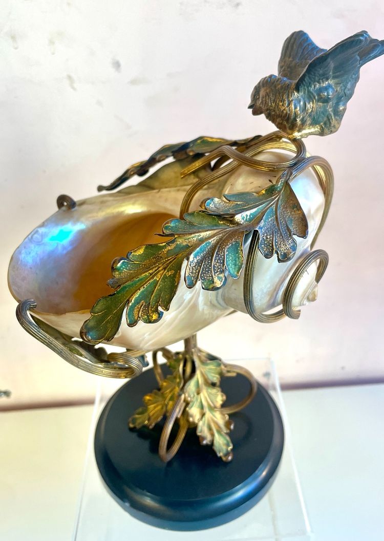 Art Nouveau Mounted Shell, 19th Century