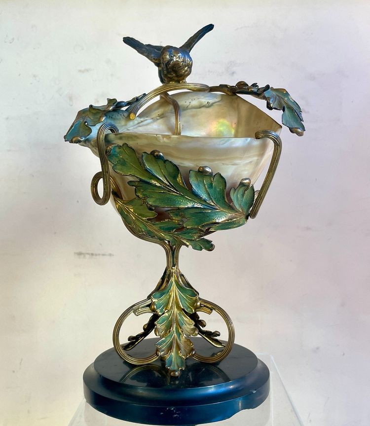 Art Nouveau Mounted Shell, 19th Century