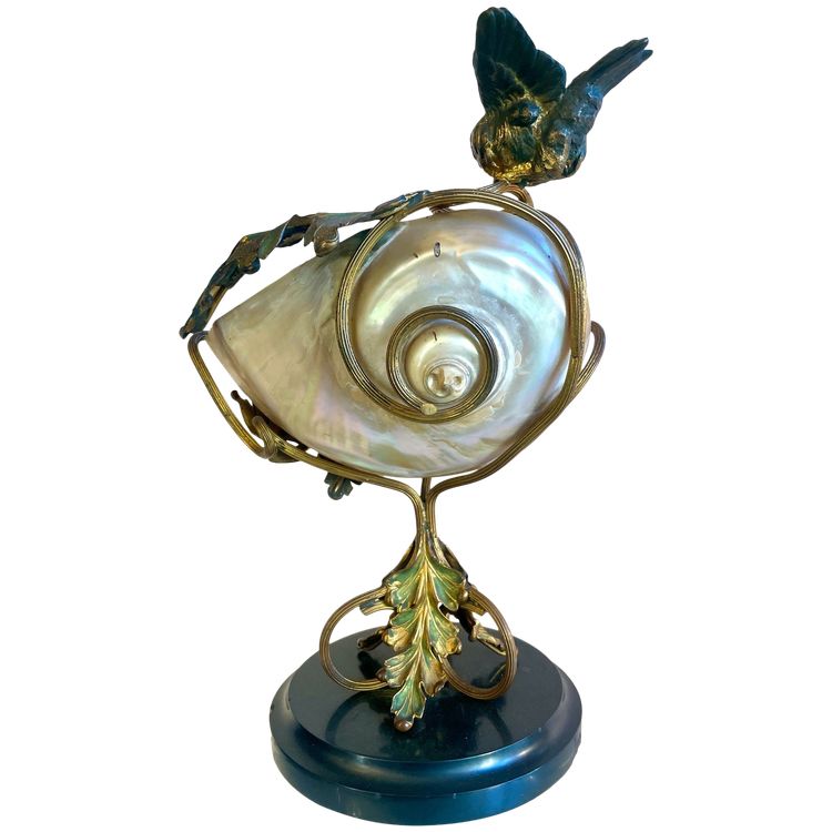 Art Nouveau Mounted Shell, 19th Century