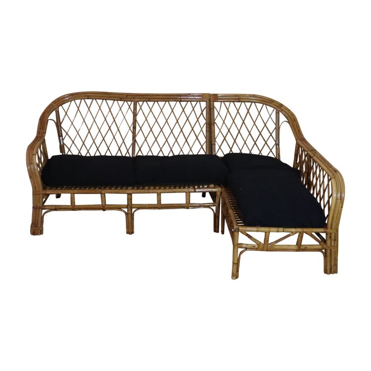 Rattan Corner Sofa XXth Century