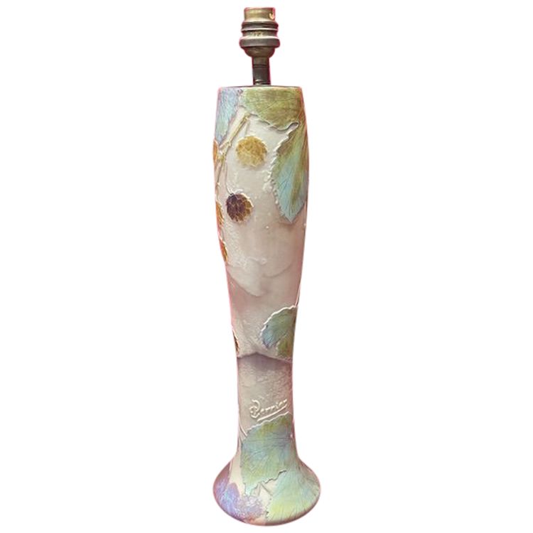 Importante base per lampada Art Nouveau Pâte De Verre Clain Perrier 1900