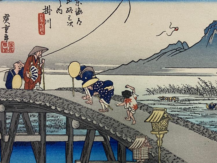 Druck Japan Kakegawa one of the Tokaido 53 Stationen Hiroshige Ando 1797-1858