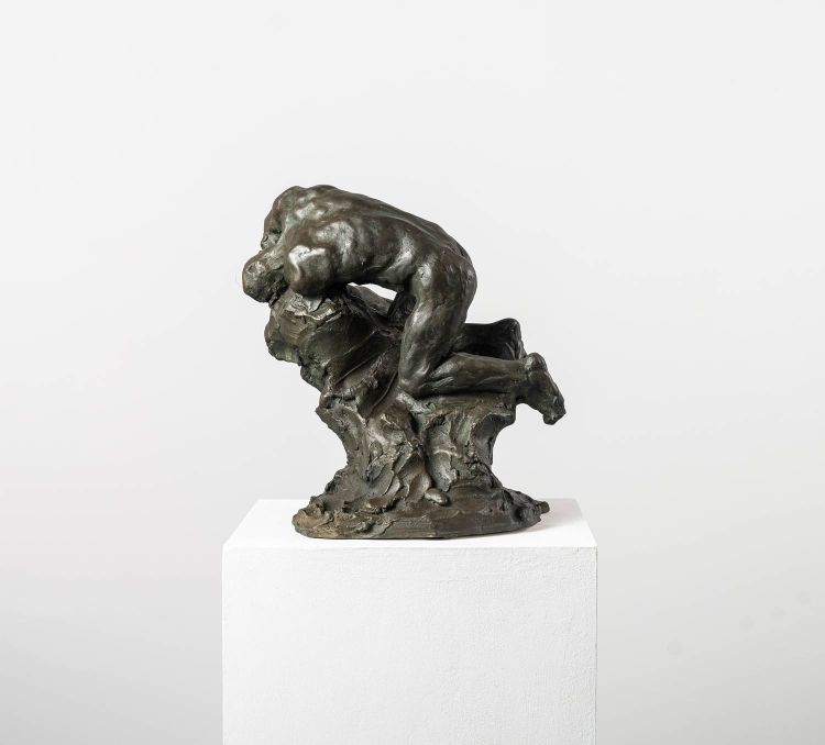 Esclave III - Sculpture en bronze de Guy Le Perse - Nu masculin 