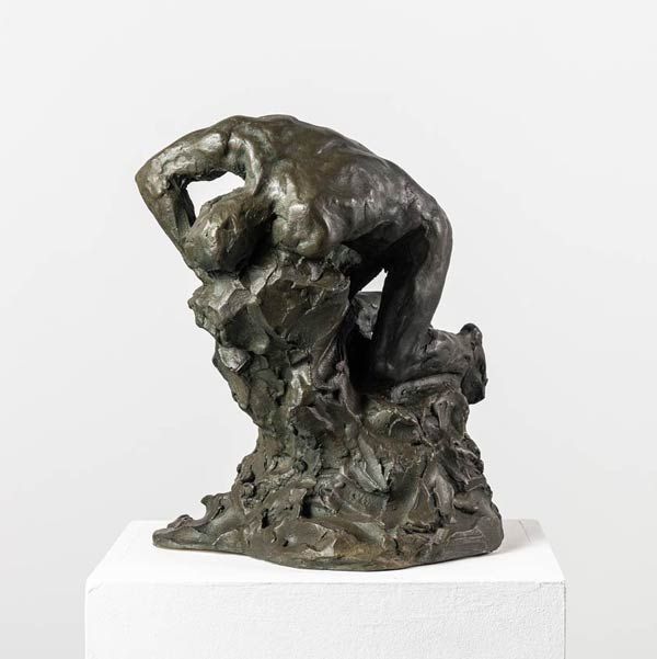 Esclave III - Sculpture en bronze de Guy Le Perse - Nu masculin 