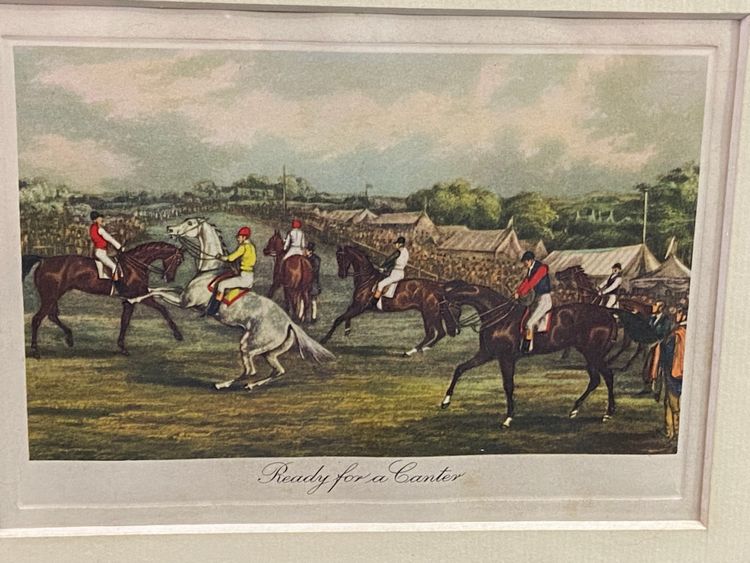 English engraving 19th century Ready for a canter Equitation horse racing horse