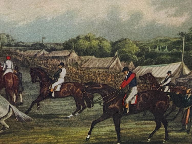 English engraving 19th century Ready for a canter Equitation horse racing horse