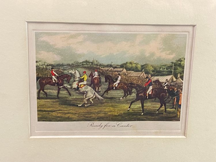 English engraving 19th century Ready for a canter Equitation horse racing horse