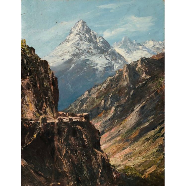 Öl auf Tafel " Le Mont Cernin " XIX.