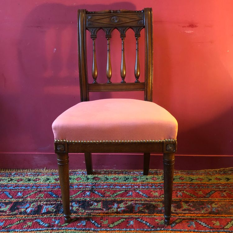 Pair of solid mahogany Directoire chairs