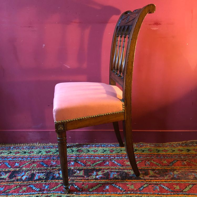 Pair of solid mahogany Directoire chairs