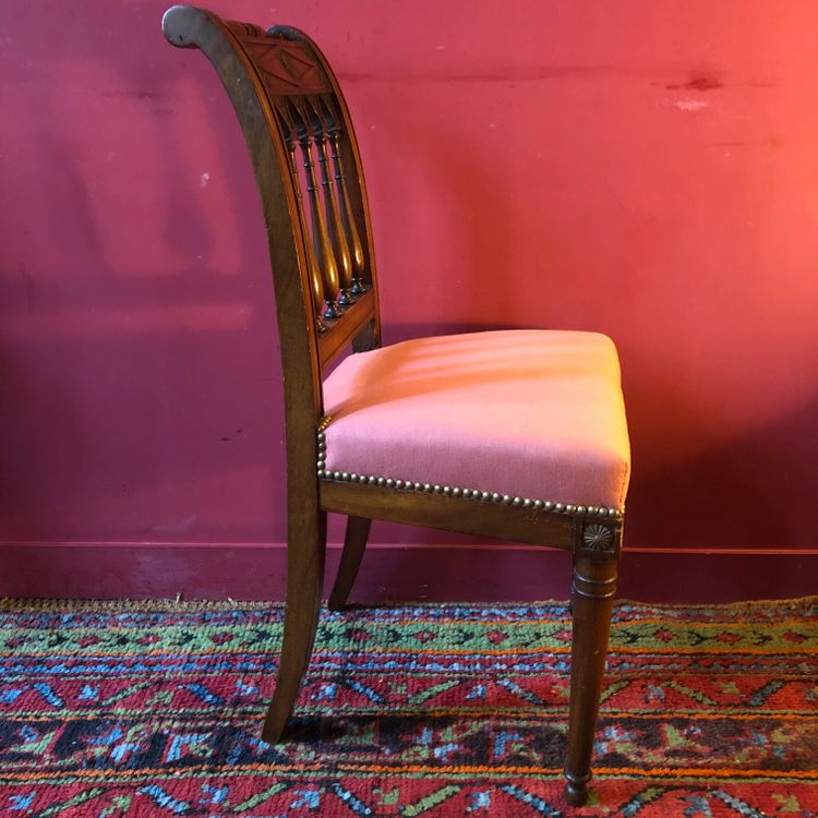 Pair of solid mahogany Directoire chairs