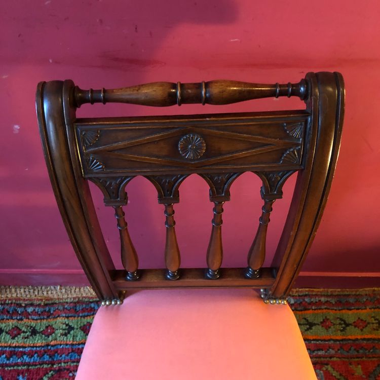 Pair of solid mahogany Directoire chairs