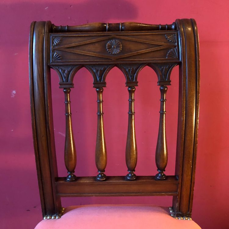 Pair of solid mahogany Directoire chairs