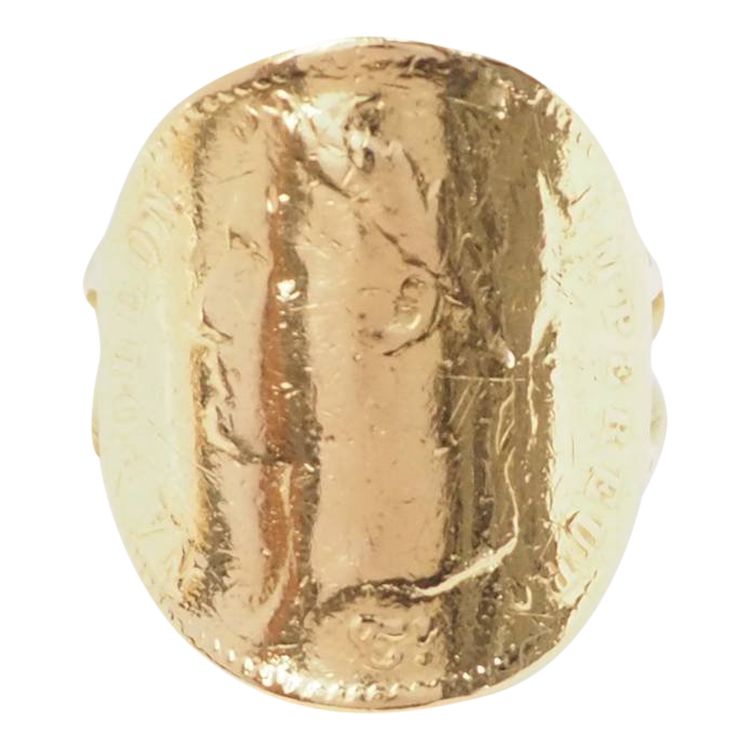 Anello con moneta Napoleone 1er 20 franchi in oro giallo