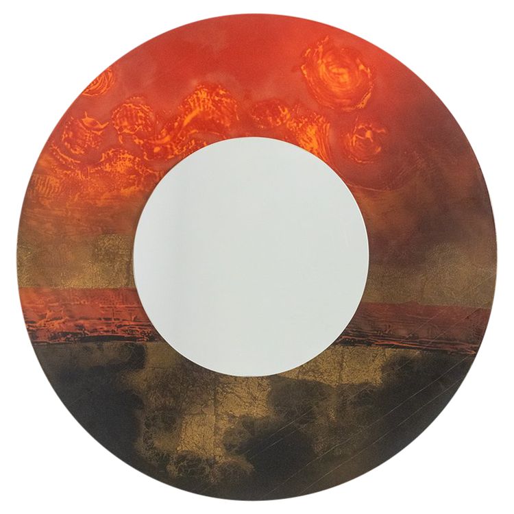 Ginette Clement. Round lacquer mirror. Year 1966. LS6146181A