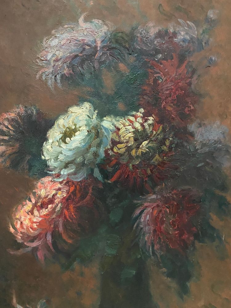 Olio su tela Bouquet di fiori di Jeanne Prin XX secolo