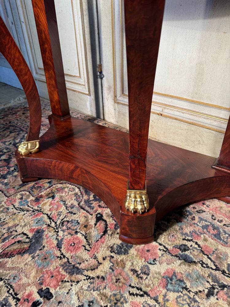 Pair of Napoleon 1 st mahogany and bronze consoles