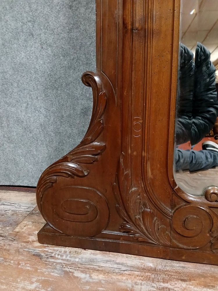 Louis XV rocaille mirror in solid walnut circa 1880 / height 250cm