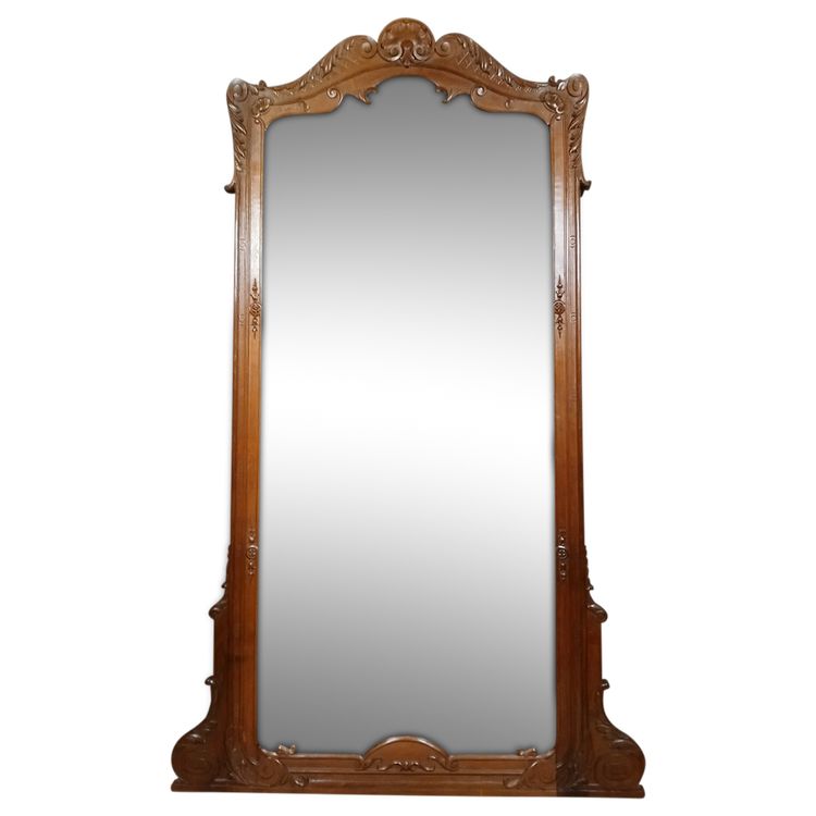 Louis XV rocaille mirror in solid walnut circa 1880 / height 250cm