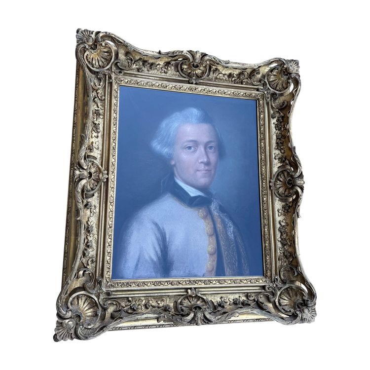 18th century pastel of an elegant young man dated 1760