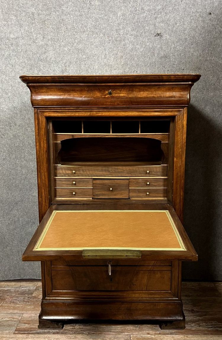 Louis Philippe period double-cradle walnut secretary circa 1830