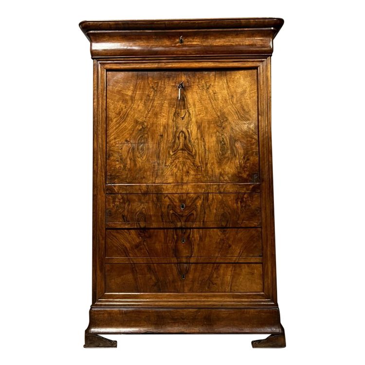 Louis Philippe period double-cradle walnut secretary circa 1830