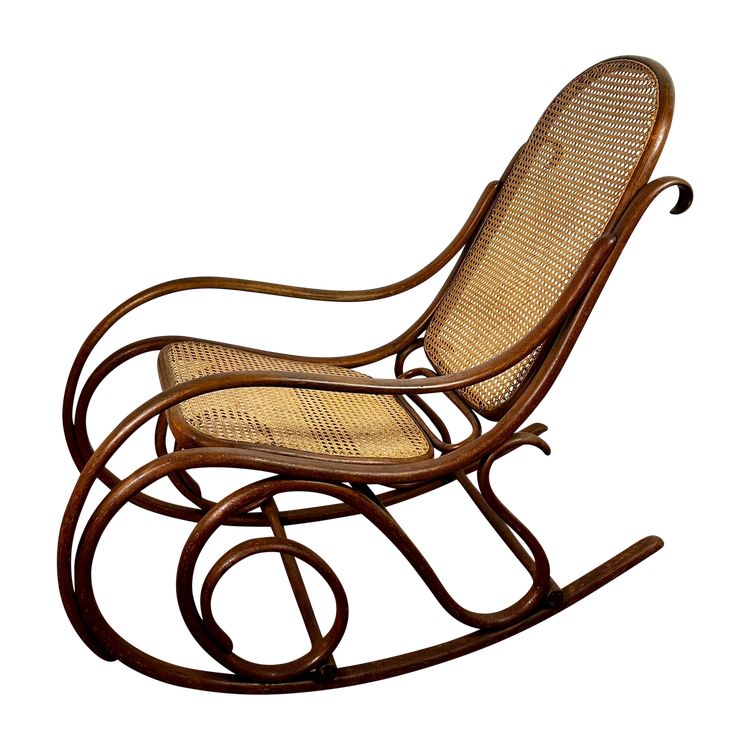 Thonet rocking chair in bentwood and cane 1900s