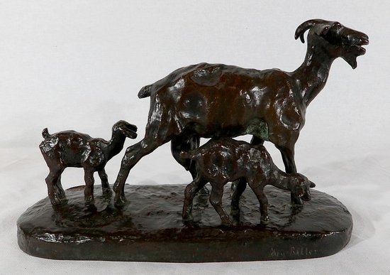  Bronze "Goat and its kids" by A.Bitter - 1st part of the 20th century