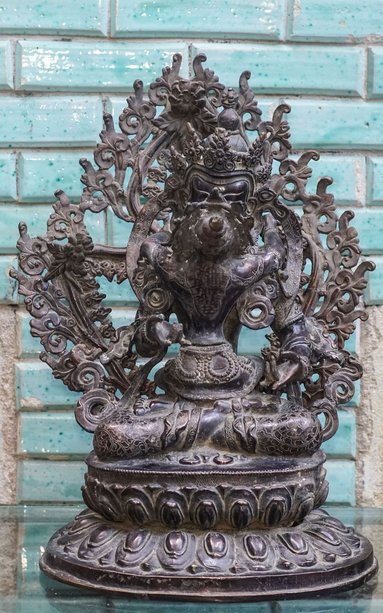 BUDDHA VAJRASATTVA BRONZO TIBETANO Fine XIX secolo